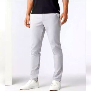 Vuori Cascade Tech Chino Pants Size 38 in Gray Fog Color Athletic Flat Front